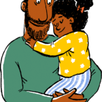 Cartoon of a parent and child